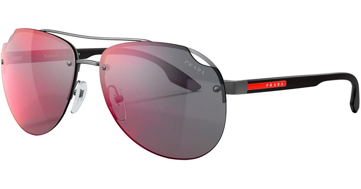 Prada Linea Rossa 0ps 52vs 7cq9q1 Aviator Sunglasses in Black for Men ...