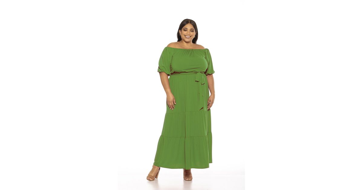 Alexia Admor Harlow Maxi Dress - Plus Size in Green | Lyst