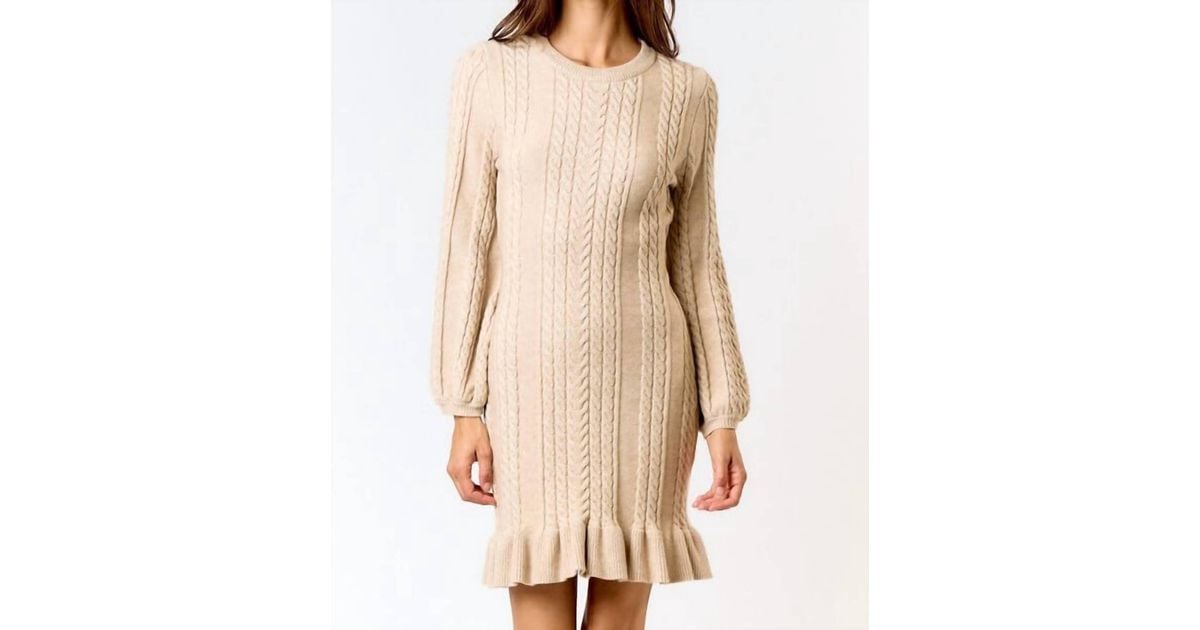 Lalavon Adrienne Sweater Open Back Sweater Dress in Natural | Lyst