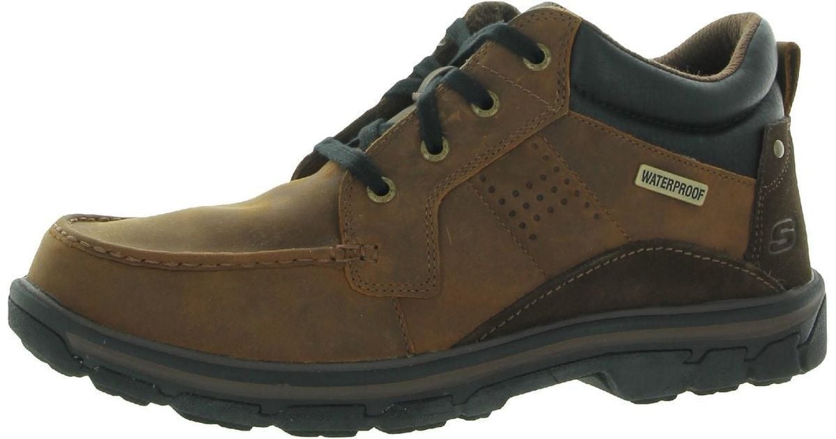 Skechers Segment Melego Leather Waterproof Chukka Boots in Brown for ...