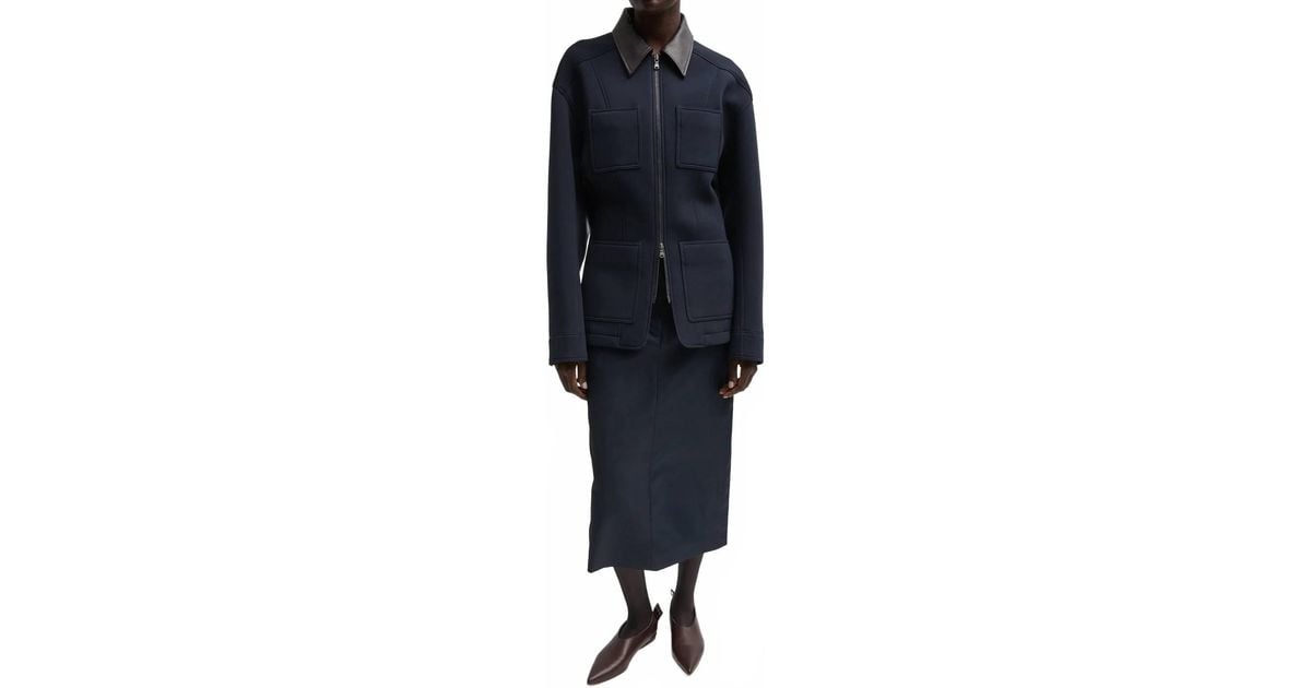 Tibi Tibi Bonded Twill Sculpted Workmens Jacket in Blue | Lyst