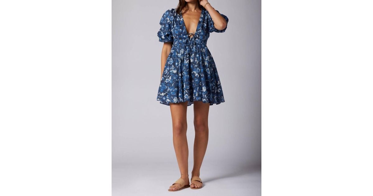 white christmas dresses Lucia Mini Cotton Dress in Blue | 3X