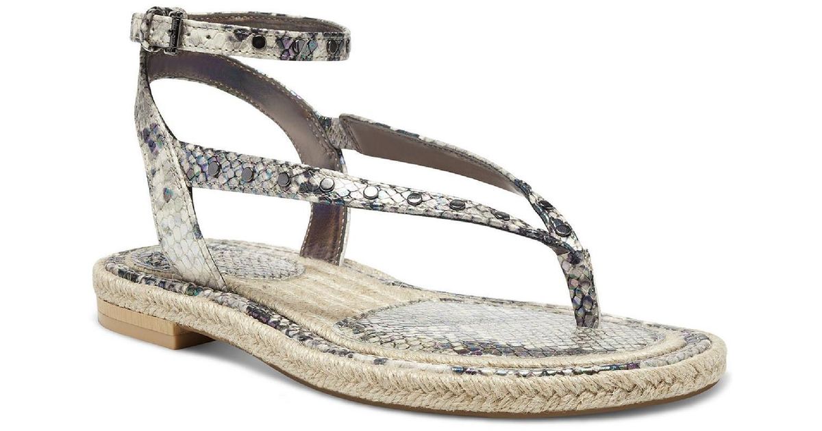 Vince Camuto Kelmia Leather Ankle Strap Strappy Sandals in Metallic Lyst