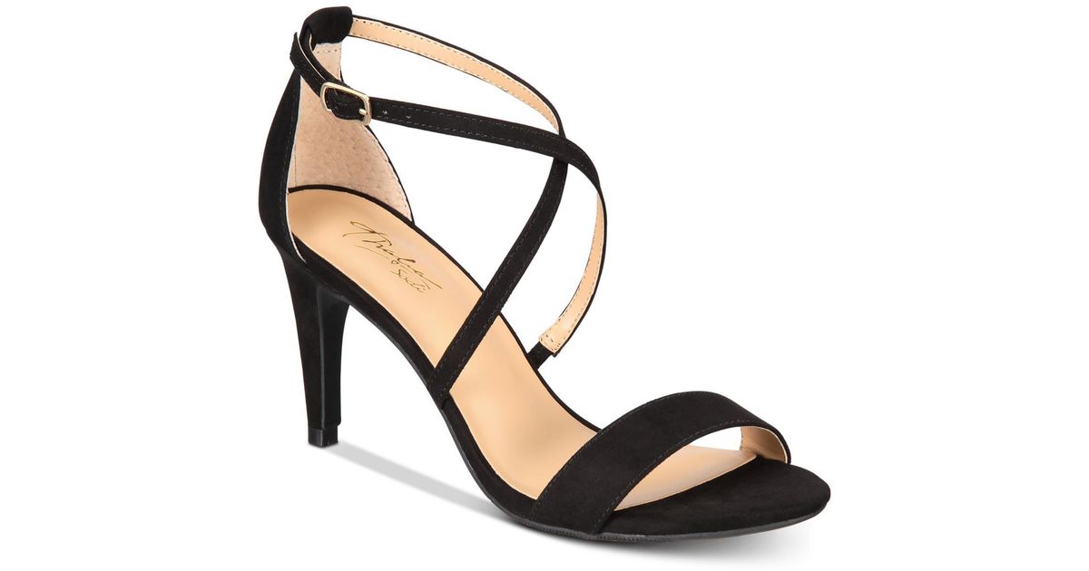 Thalia Sodi Darria Faux Leather Strappy Dress Sandals in Black | Lyst
