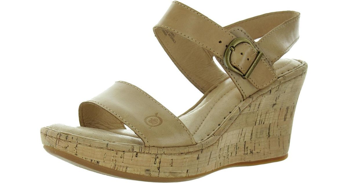 born leather wedge sandals