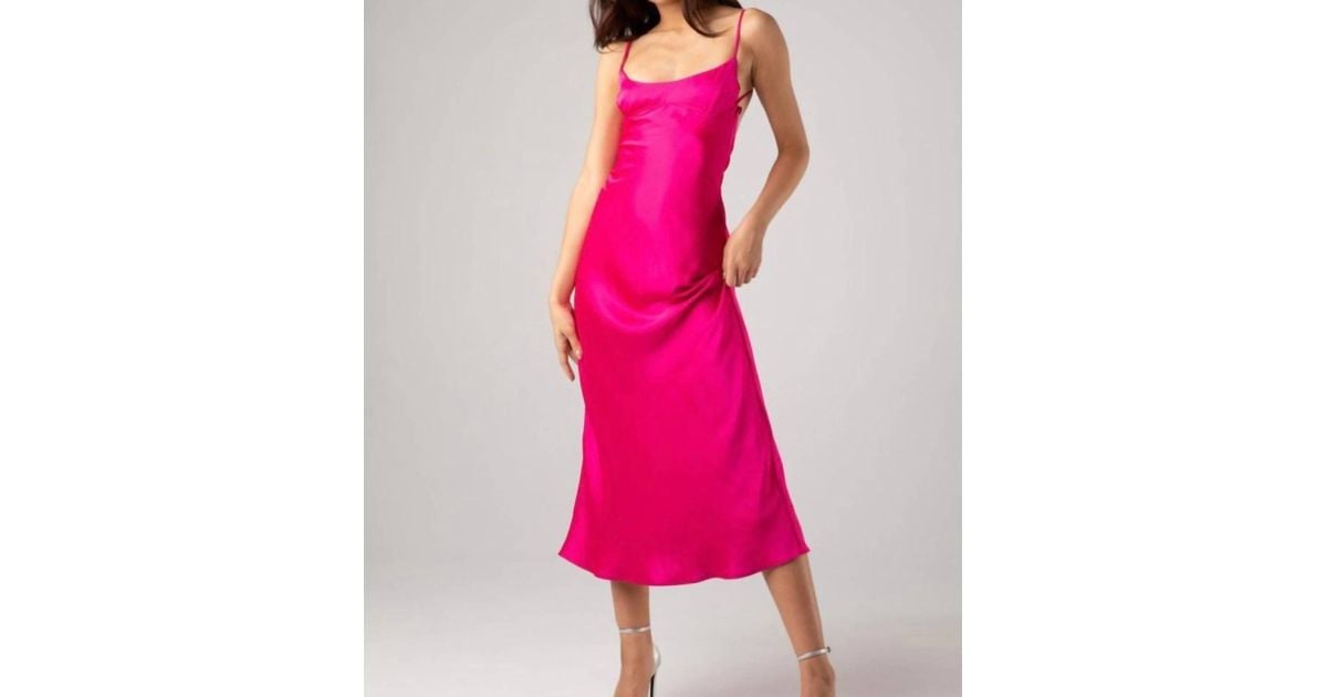Dance & Marvel Isabella Satin Midi Dress in Pink Lyst