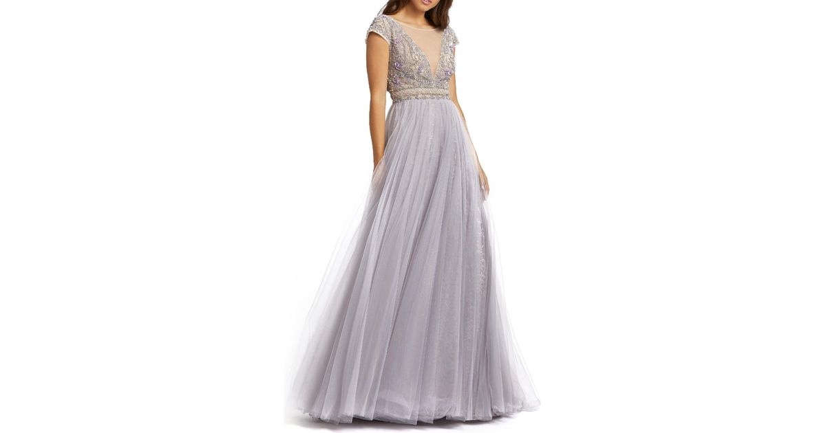 Mac Duggal Embellished High Neck Evening Dress in Purple Lyst