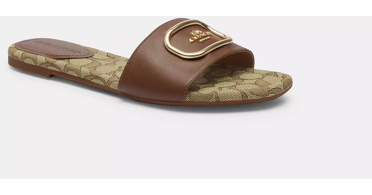 COACH Evy Sandal in Brown | Lyst