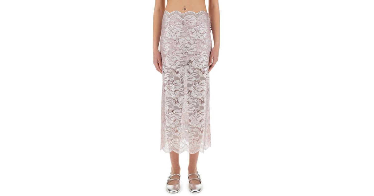 スカート Rabanne Intricate Floral Lace Maxi Skirt With Scalloped Hem Rabanne Intricate Floral Lace Maxi Skirt With Scalloped Hem