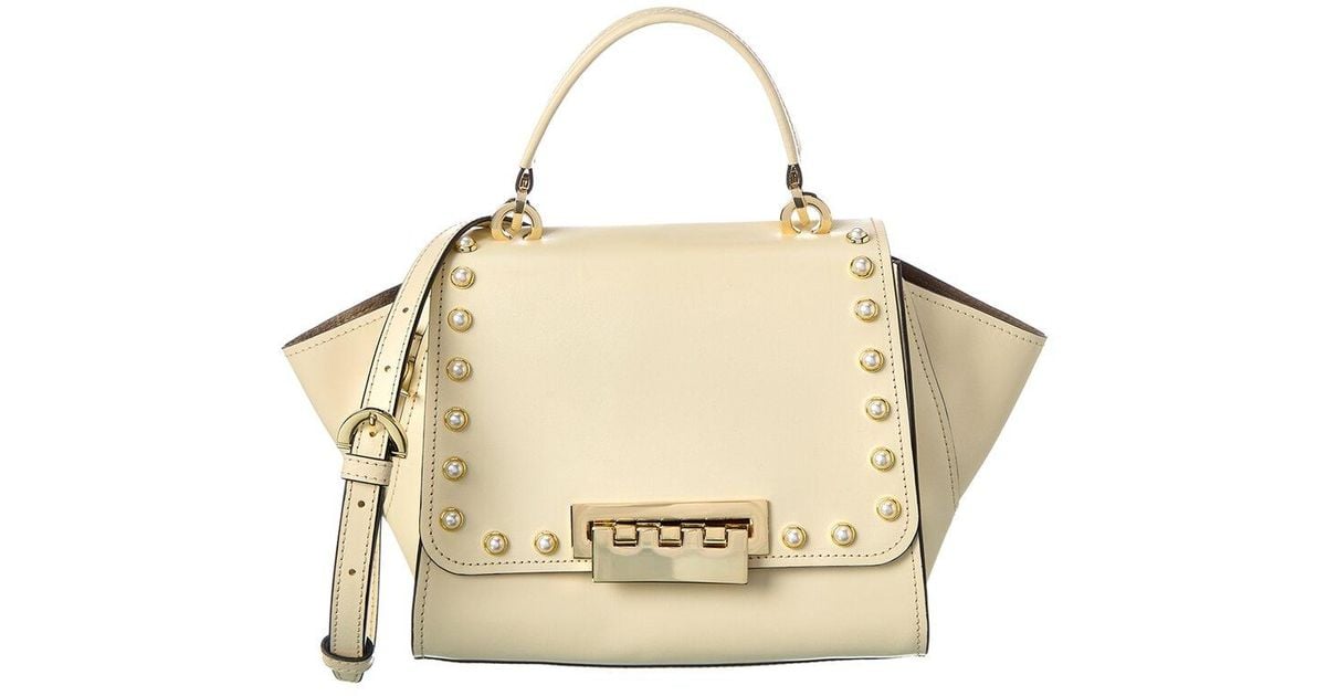 ZAC Zac Posen Eartha Iconic Faux-Pearl Strap Leather & Suede