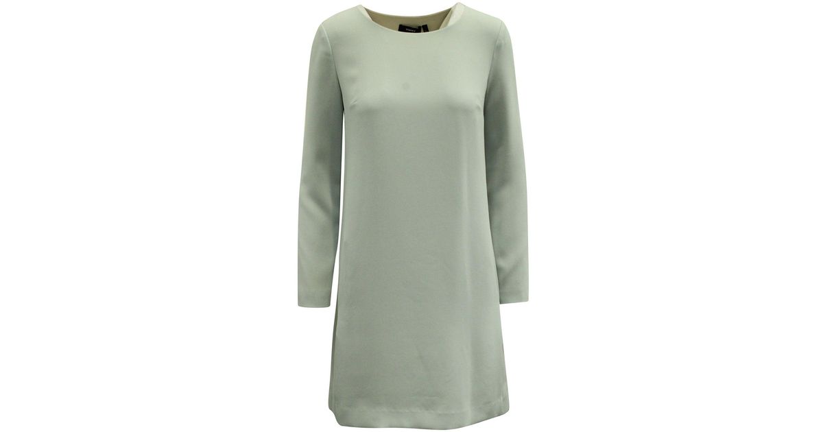Theory Long Sleeve Shift Dress in Green | Lyst
