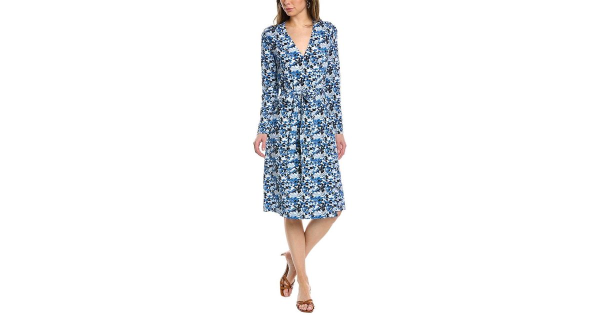 Brooks Brothers Wrap Dress in Blue | Lyst