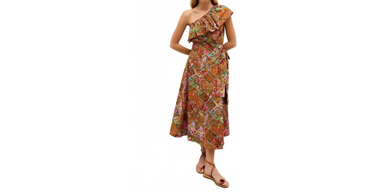 Marie Line Multier Marie Oliver Estine Wrap Skirt in Brown | Lyst
