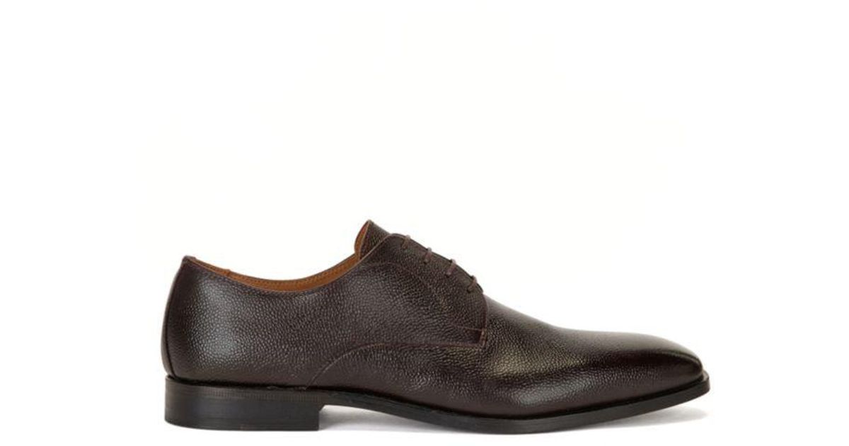 BOSS by HUGO BOSS Hugo - Derby Shoes In Scotch Grain Leather And Cognac  Lining in Purple for Men | Lyst