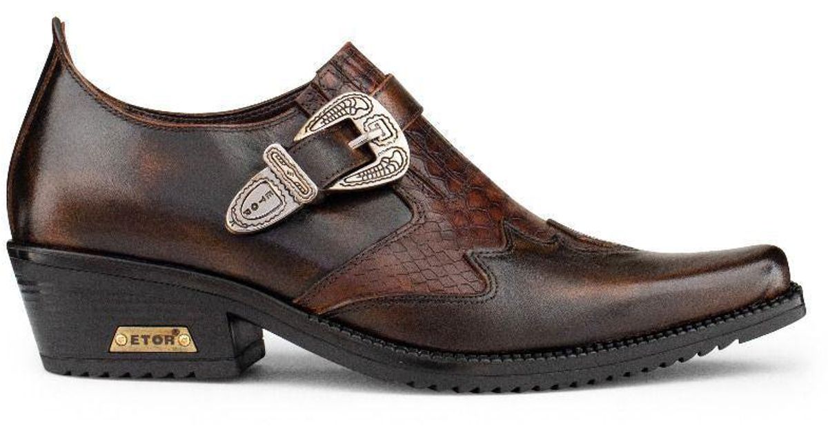 Infinity Leather Leather Winklepickers Cowboy Cuban Biker Shoes in ...