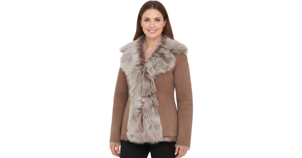 Infinity Leather Dames zwarte suède merino shearling schapenvacht Toscana jas met capuchon, Zwart, 3XL
