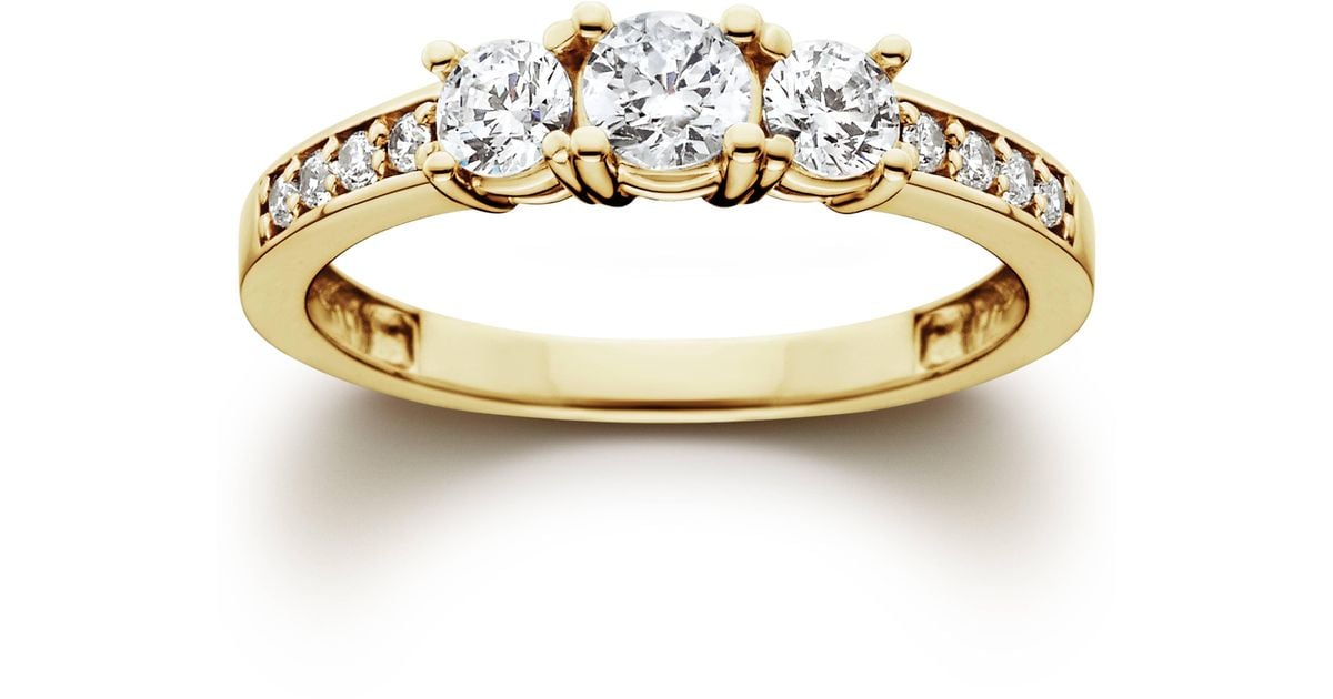 Pompeii3 1 Ct 3stone Diamond Engagement Ring in Metallic Lyst