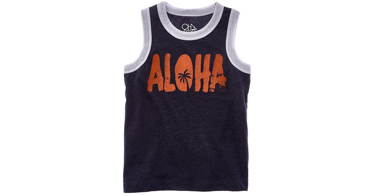 Chaser Brand Aloha Tank in Blue for Men | Lyst