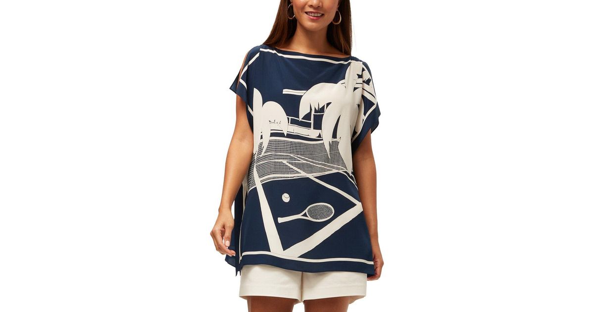 Trina Turk Rina Top in Blue | Lyst