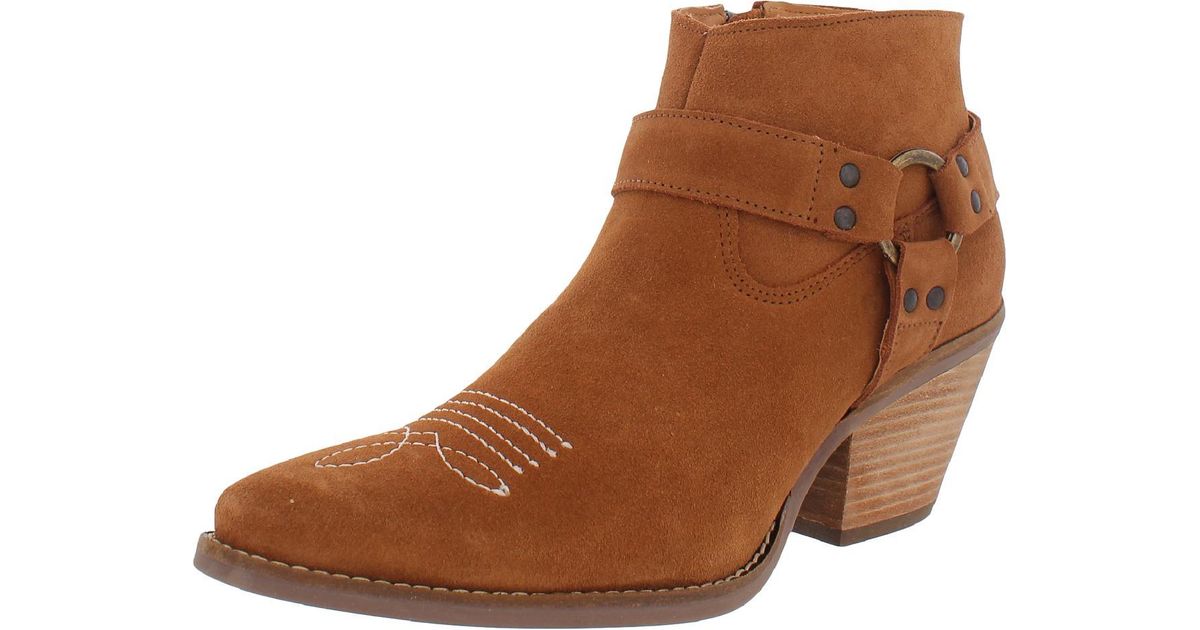 Dingo Buckskin Leather Ankle Cowboy, Western Boots in Brown Lyst