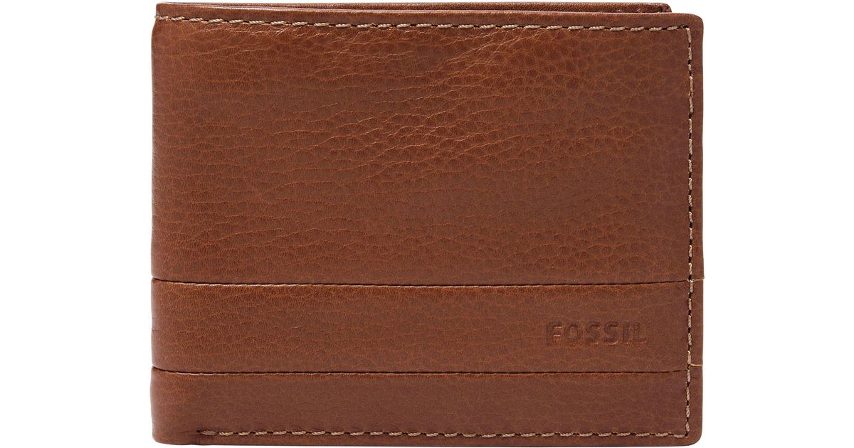 Fossil Lufkin Passport Wallet Case Leather PICK Black Dark Brown NWT Medium 
