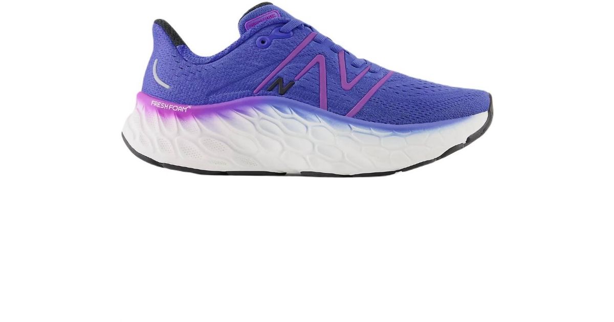New Balance Fresh Foam X More V4 Shoes In Marine Blue With Cosmic