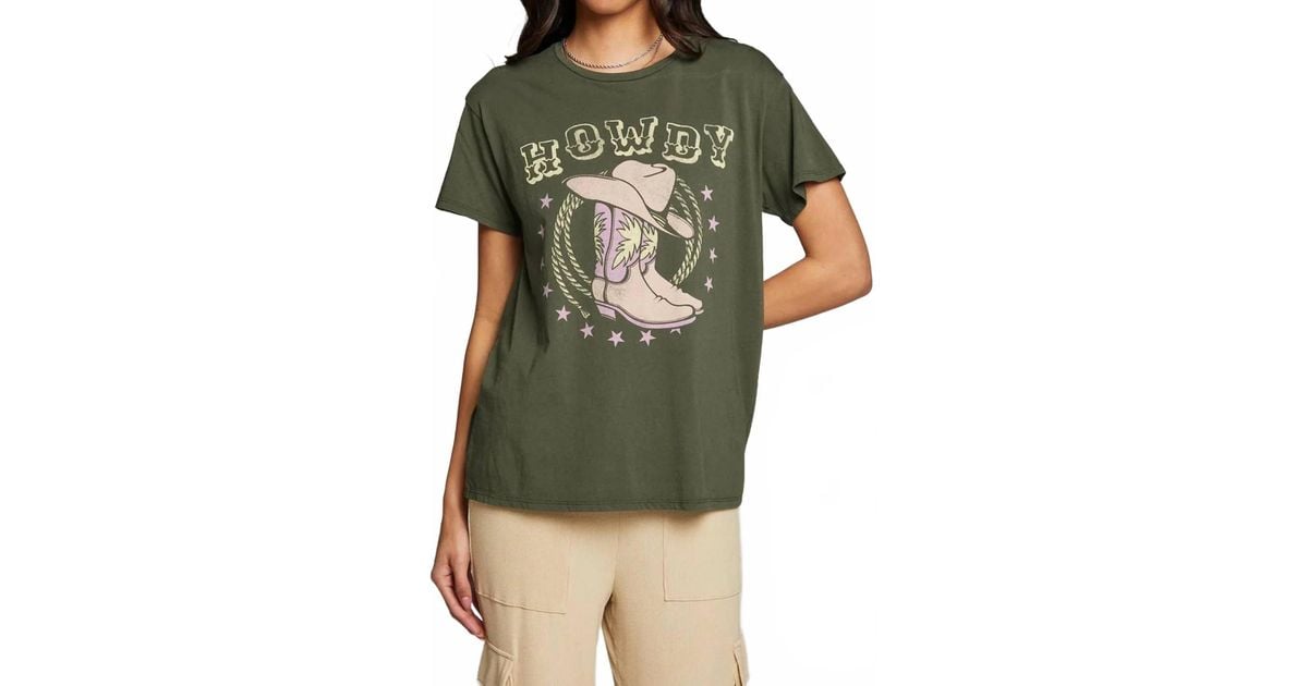 Chaser Brand Howdy Boots Tee in Green | Lyst