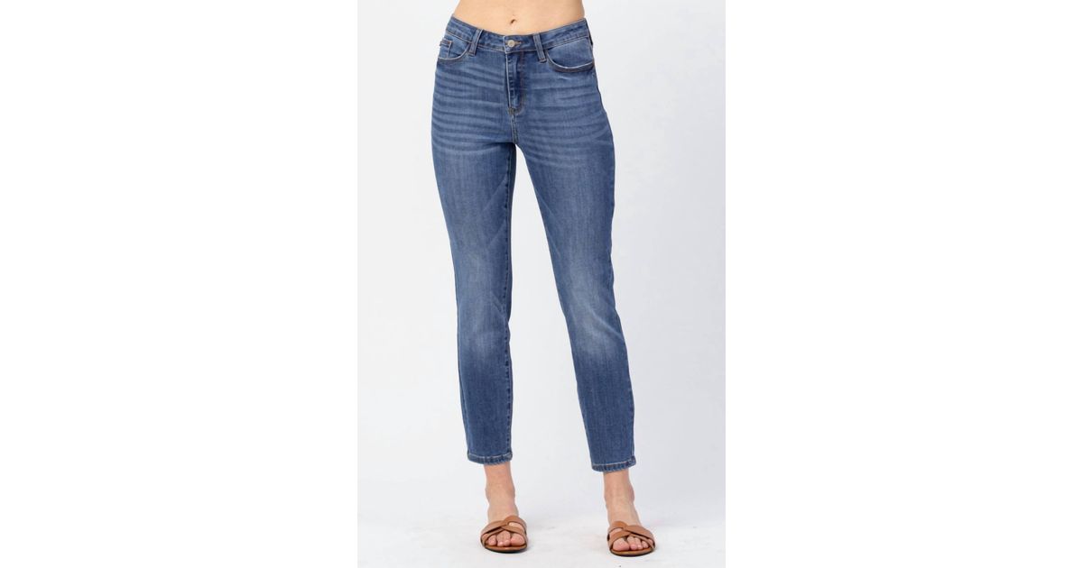 Judy Blue Slim Fit Cropped Jeans In Blue | Lyst
