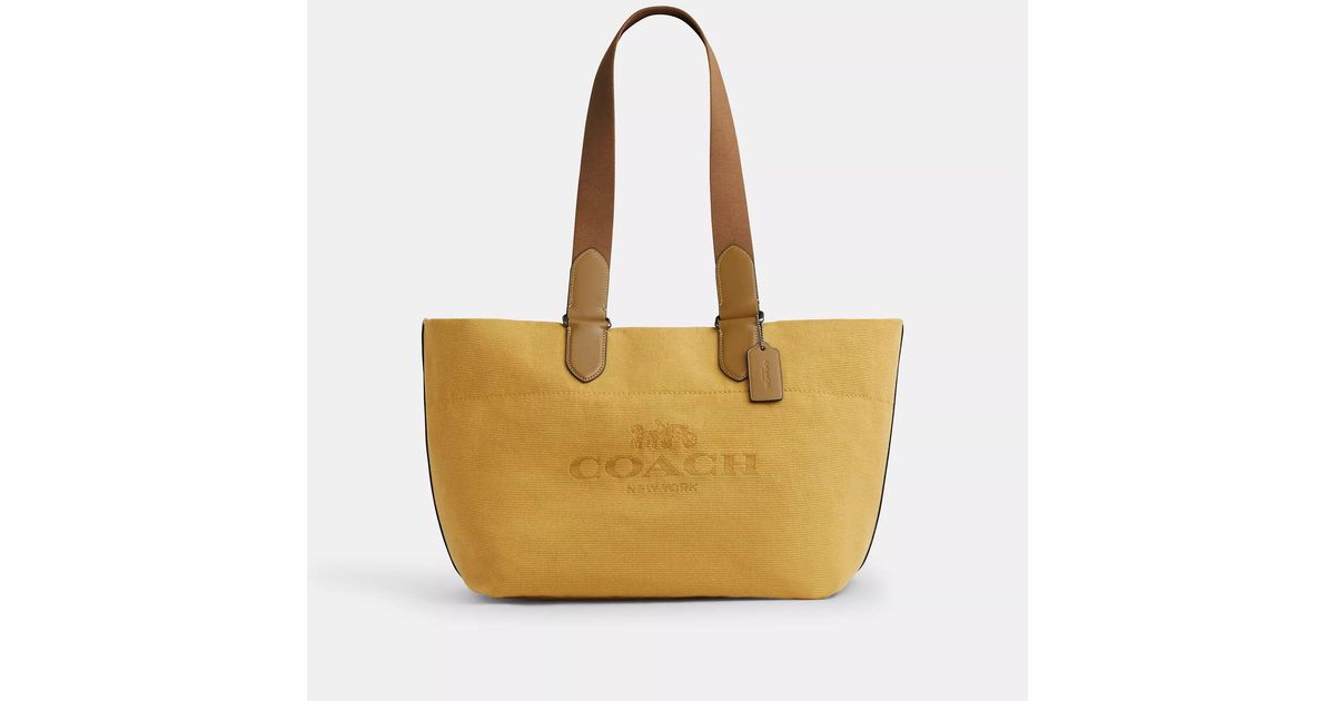 COACH Small Tour Tote Bag in Yellow | Lyst