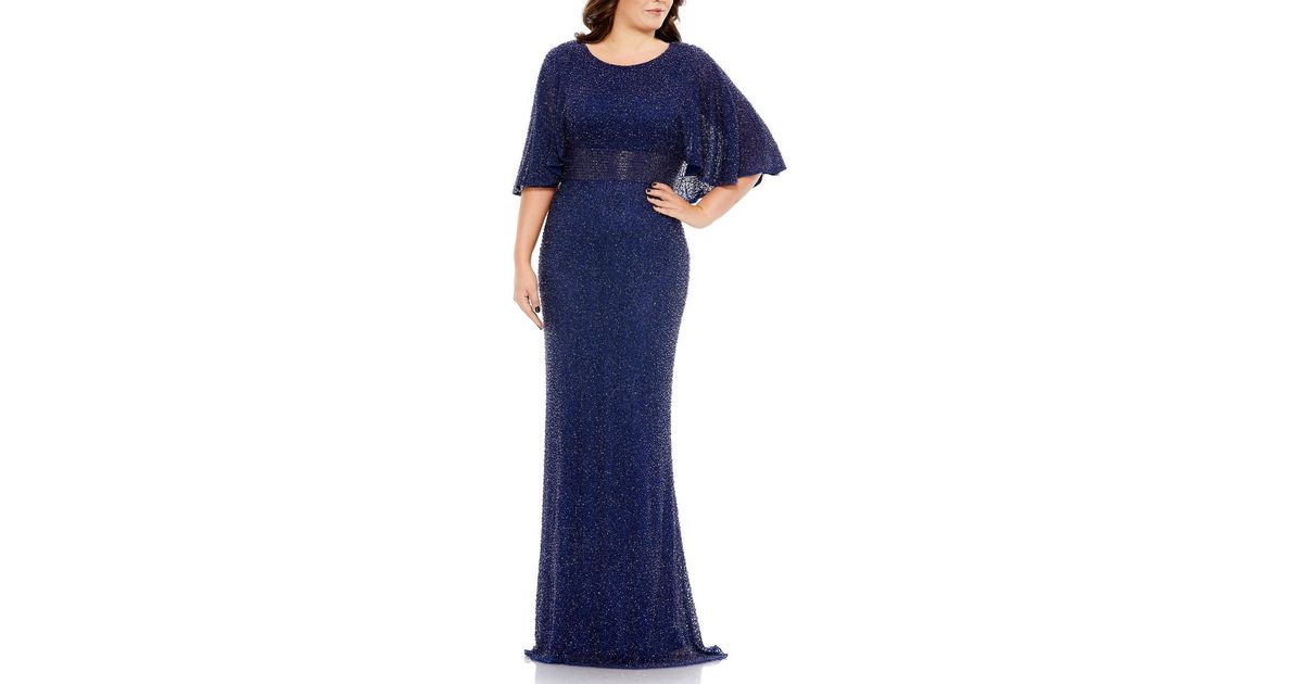 Mac Duggal 6125 Long Evening Gown Floral Beaded Formal Dress