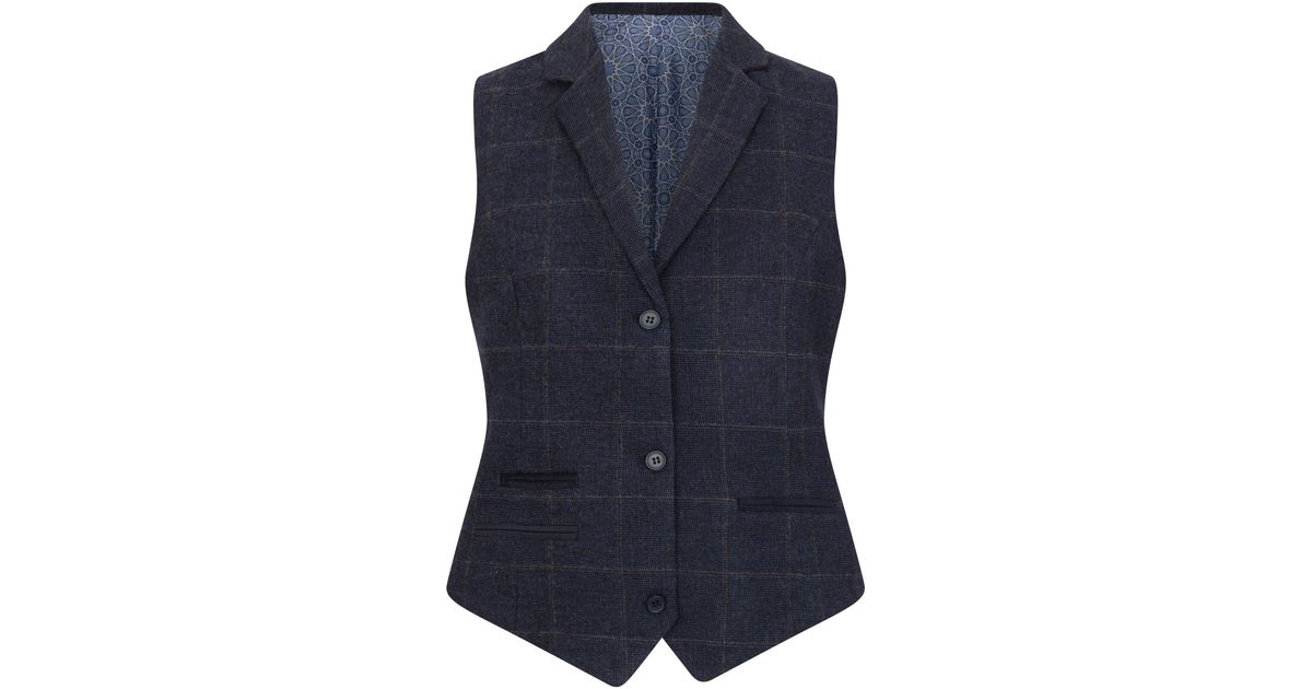 Infinity Design Tweed Oliver Tweed Infinity Leather Tailored Fit Tweed Formal Waistcoat in ...