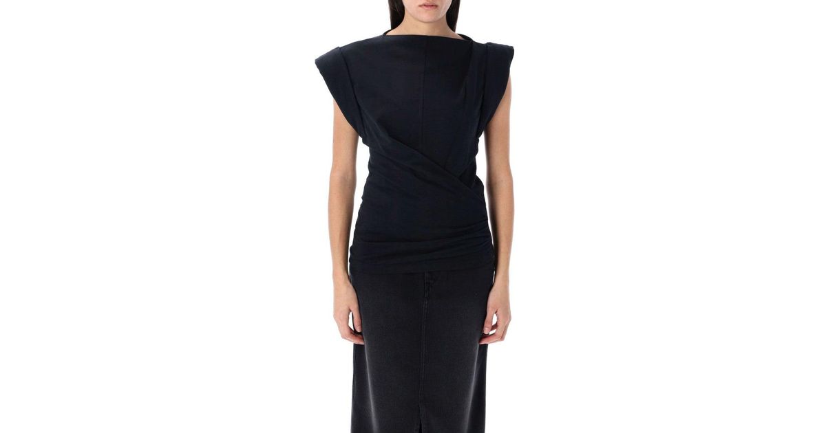 Isabel Marant Cotton Maisan T-Shirt in Black | Lyst Isabel Marant Cotton Maisan T-Shirt in Black | Lyst