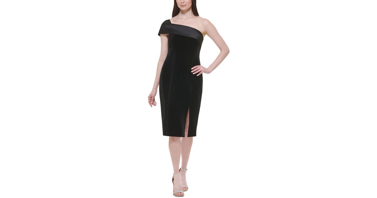 Eliza J Velvet Knee Sheath Dress in Black Lyst