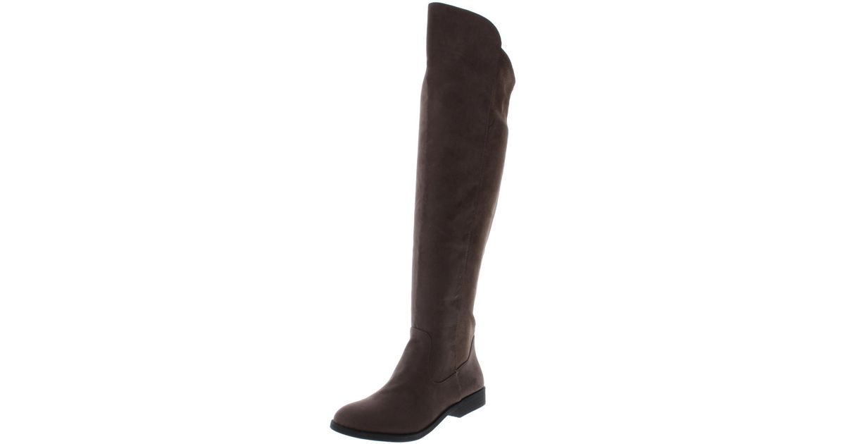 Style & Co. Hayley Faux Leather Tall Overtheknee Boots in Brown Lyst
