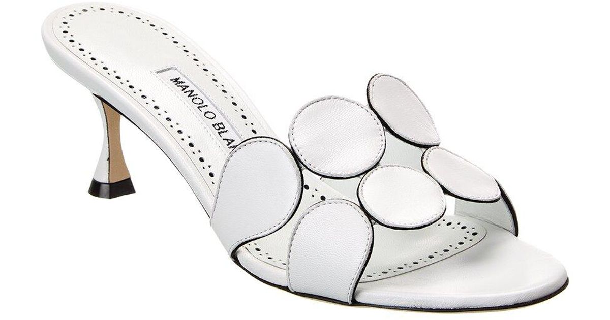 【MANOLO BLAHNIK】Haribalmu 50 レザー ミュール MANOLO BLAHNIK Haribalmu 50 metallic leather sandals | NET-A
