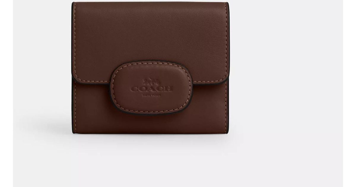 COACH Eliza Small Wallet With Leather Covered Closure in Brown Lyst