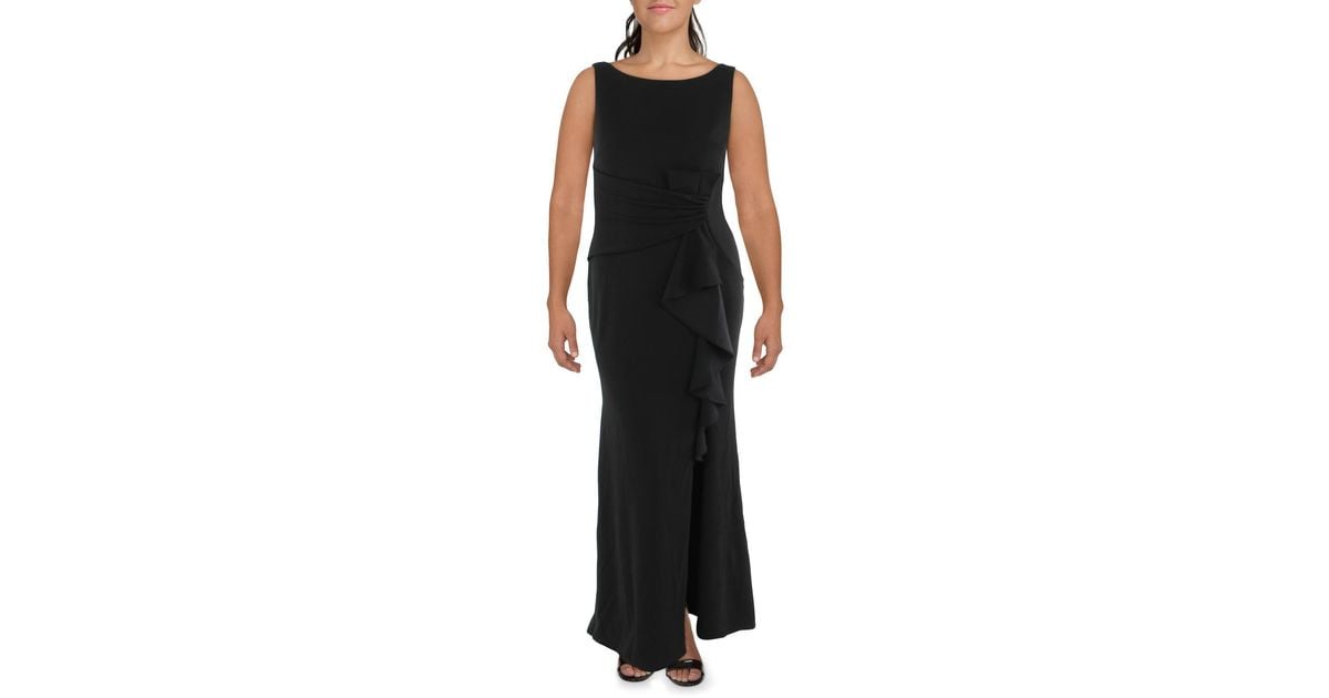 satin halter dress Alicia Maxi Mio Marino Men's Groovy cocktail dresses wedding guest Pattern:Solid
