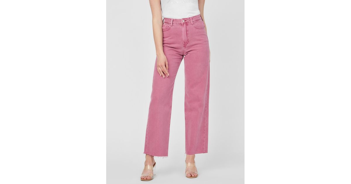 Guess Factory Darah Ultra High-rise Denim Jeans in Pink