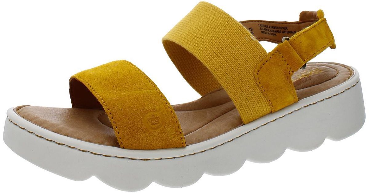 Born Patriotic Suede Platf Flatform Sandals in Yellow Lyst