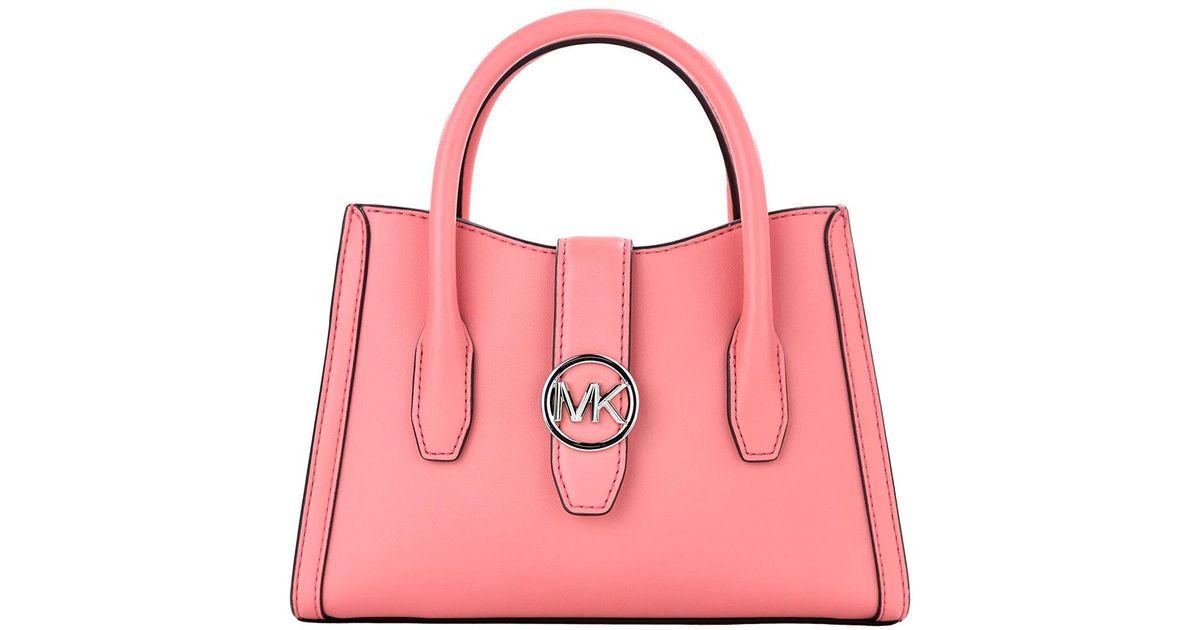 Michael Kors Gabby Small Tea Rose Faux Leather Top Zip Satchel