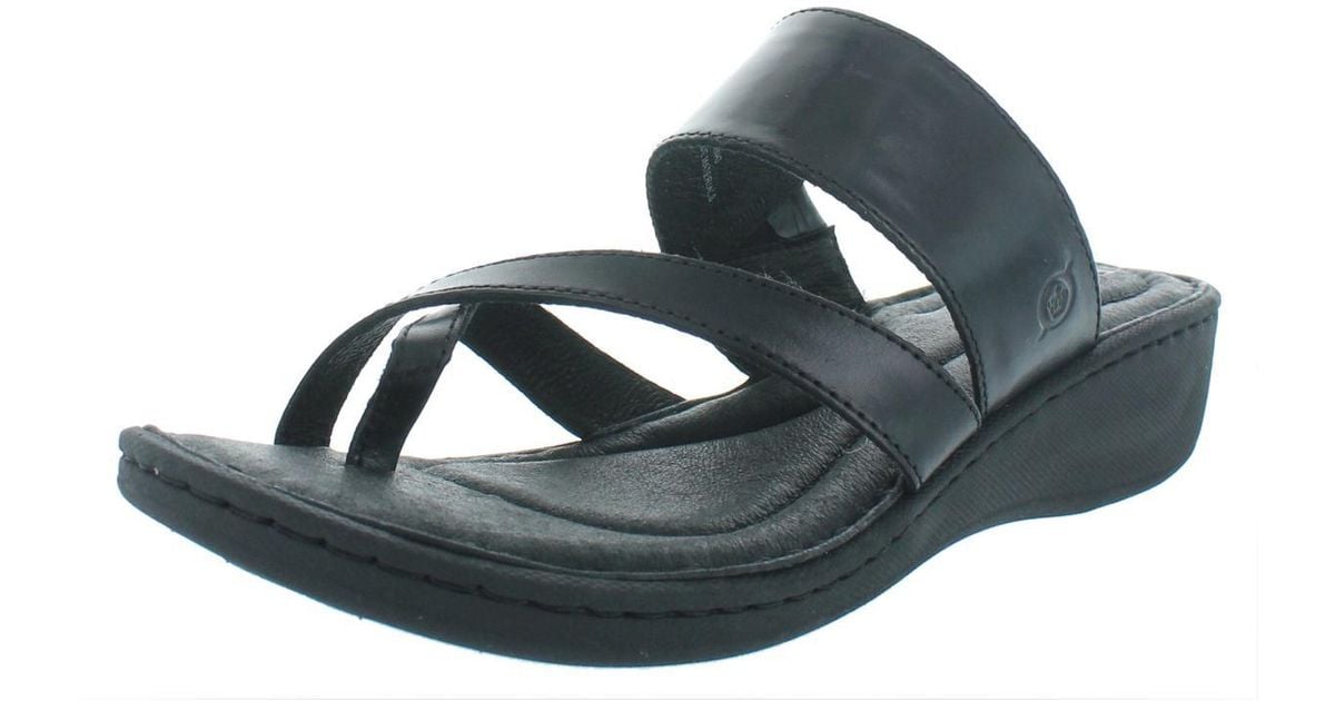 Born Siene Leather Thong Wedge Sandals in Blue Lyst
