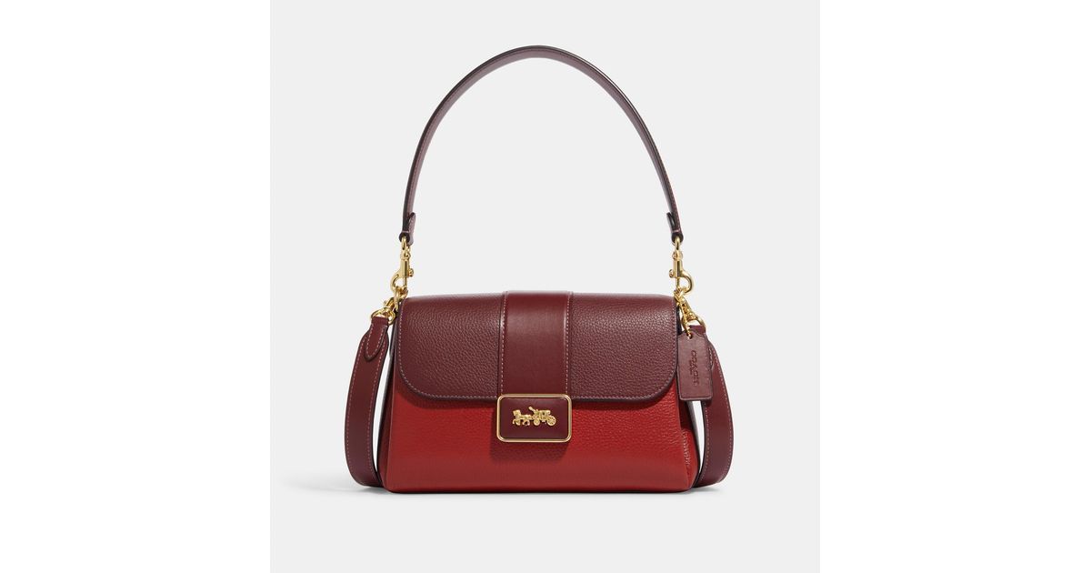 Coach Outlet Leather Grace Shoulder Bag In Colorblock in Red Lyst