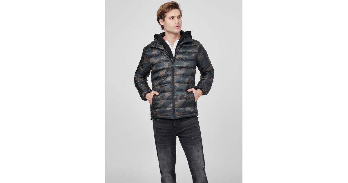 Guess Factory Hampton Hooded Puffer Jacket in Camouflage (Green) for Men |  Lyst
