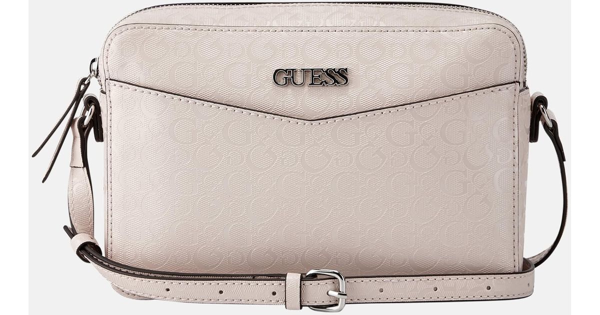 Guess Factory Mcclain Logo Mini Camera Bag Crossbody in Natural Lyst