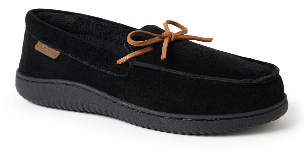 Dearfoams Woodstock Genuine Suede Energy Return Moccasin Slippers in