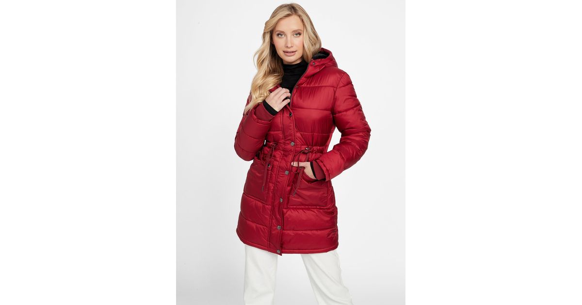 Guess Factory Ebba Quilted Jacket in Red | Lyst