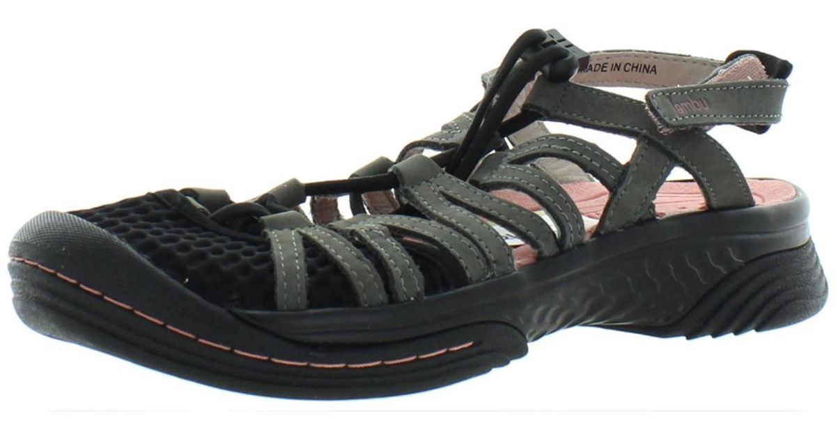 Jambu Water Diva Encore Leather Closed Toe Sport Sandals in Black | Lyst