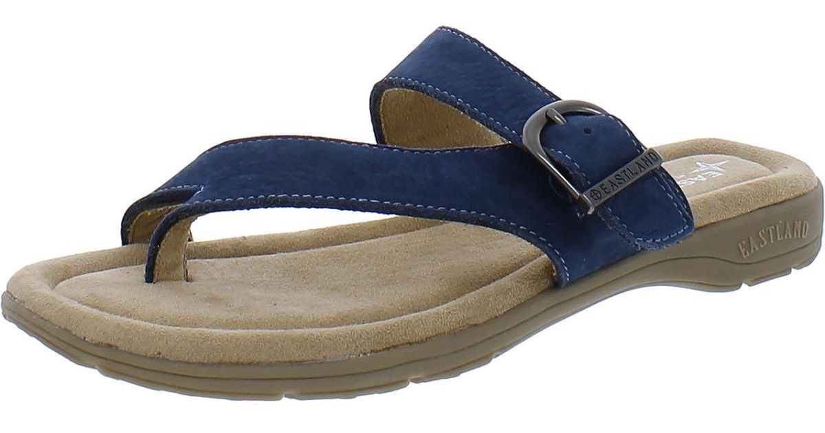 Eastland Tahiti Ii Leather Thong Flat Sandals in Blue Lyst