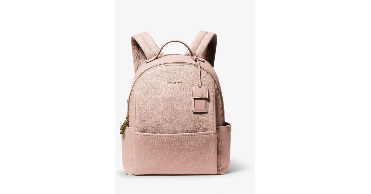 Michael Kors Sable Medium Pebbled Leather Backpack in Natural | Lyst