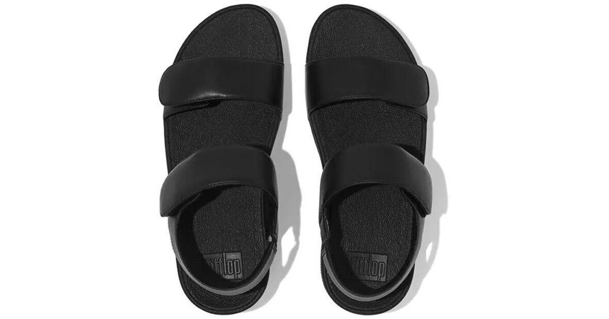 Fitflop Women Lulu Adjustable Metallic-Leather Slides |HS8-011| Silver main image 0